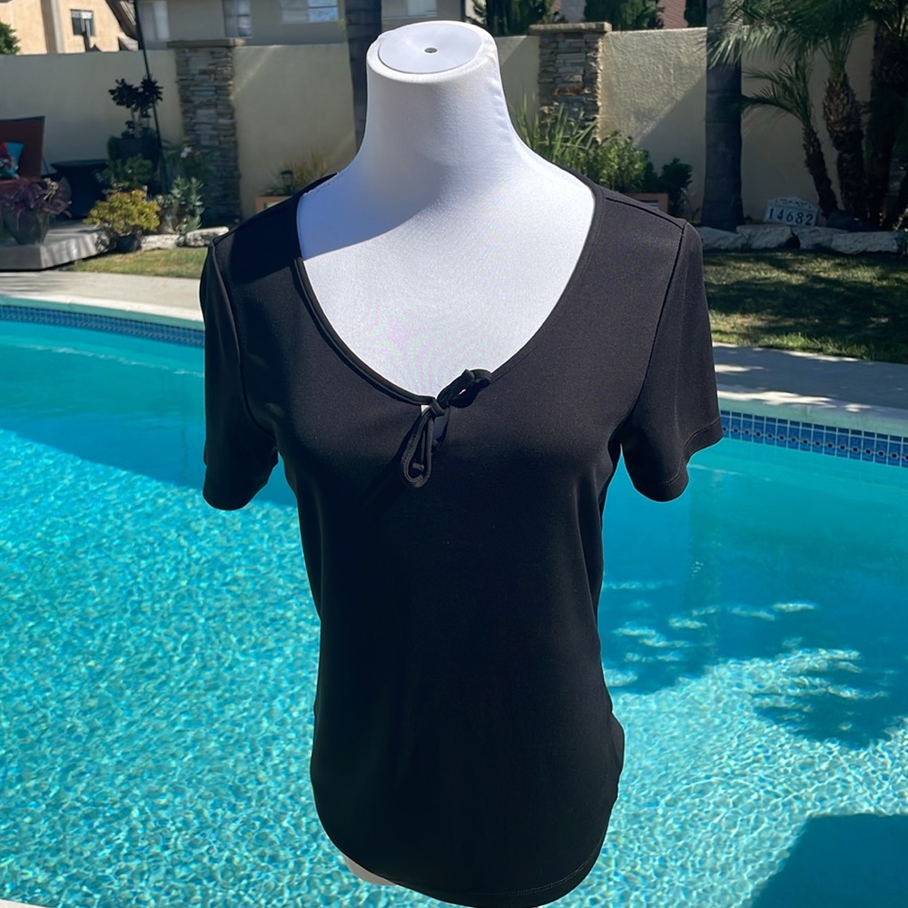 Ann Taylor Black Short Sleeve Top | Size XS